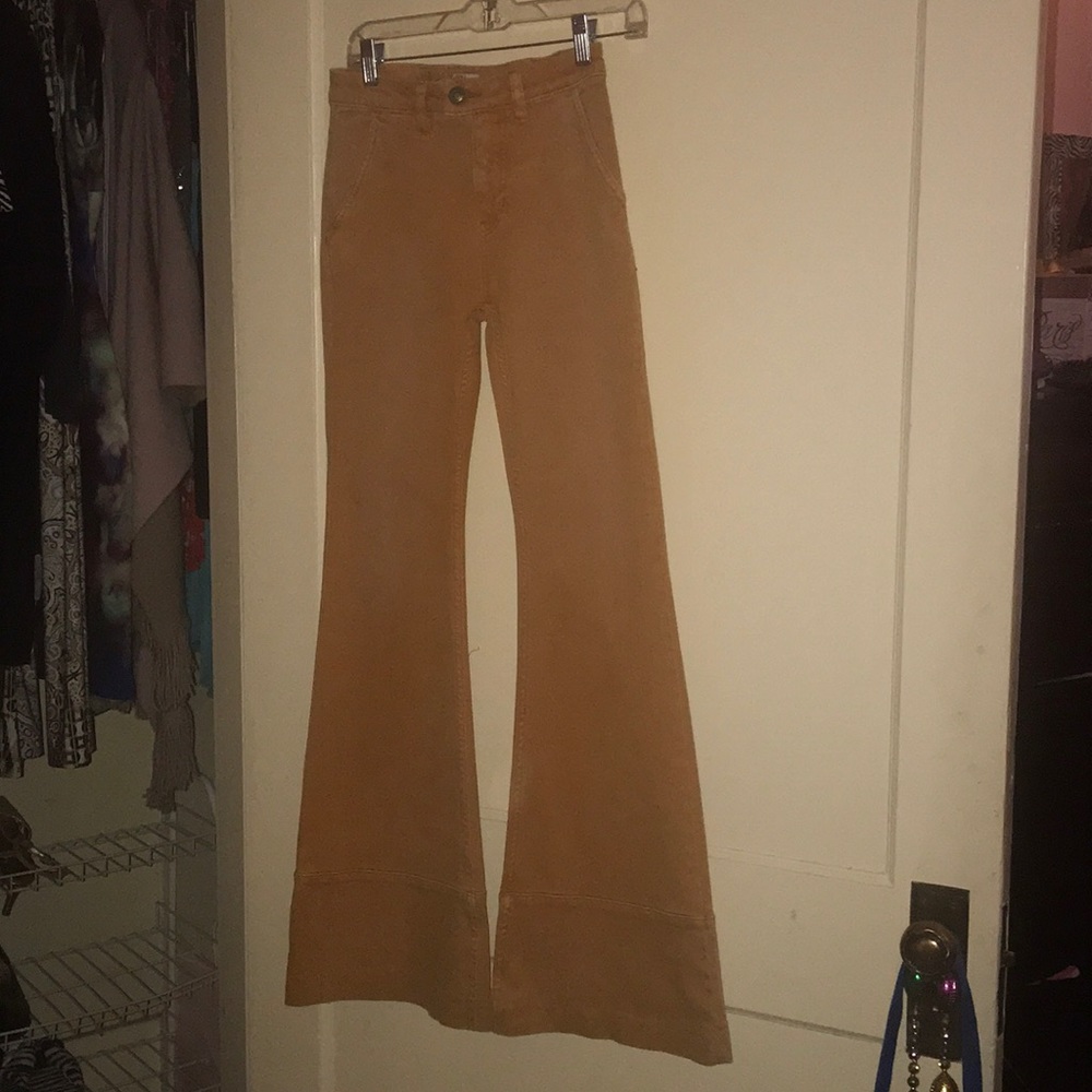 Free People Yellow Flare Jeans